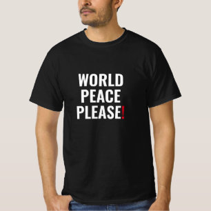世界平和白黒レッド戦争の抗議 Tシャツ