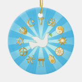 世界平和金ゴールドオーナメント セラミックオーナメント (正面)