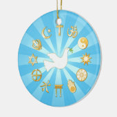 世界平和金ゴールドオーナメント セラミックオーナメント (左)