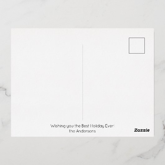 世界平和 エメラルドグリーンとダイヤモンド 箔シーズンポストカード (裏面)