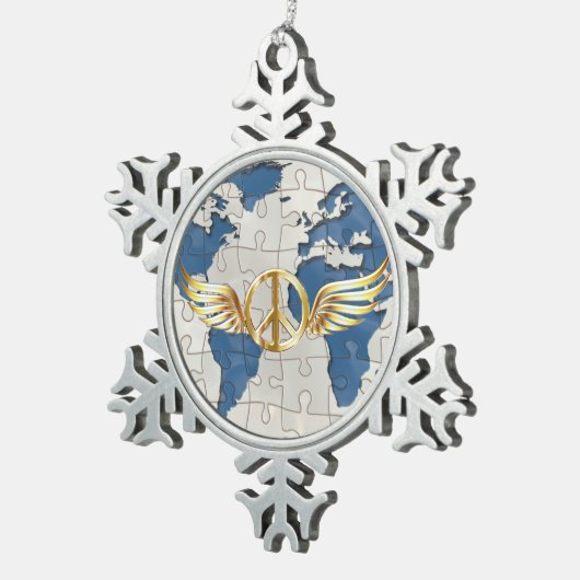 世界平和 スノーフレークピューターオーナメント (右)