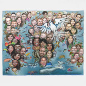 世界平和 フリースブランケット (正面(横))