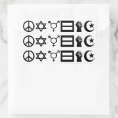 世界平和・人権広場ステッカー 長方形シール (バッグ)