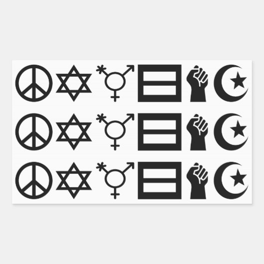 世界平和・人権広場ステッカー 長方形シール (正面)