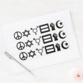 世界平和・人権広場ステッカー 長方形シール (封筒)