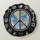 世界平和 – 地球の平和 ラウンドクッション (裏面)