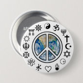 世界平和 – 地球の平和 缶バッジ (正面&裏面)