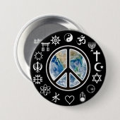 世界平和 – 地球の平和 缶バッジ (正面&裏面)