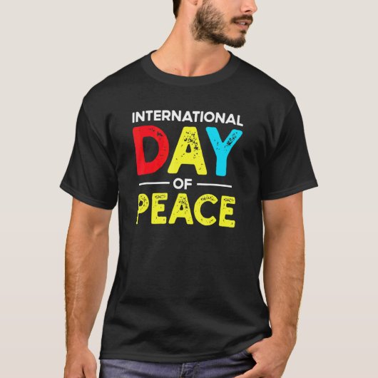 世界平和 地球上の世界平和 Tシャツ (正面)