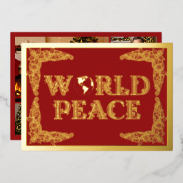 世界平和，惑星地球，赤，金ゴールド 箔シーズンカード