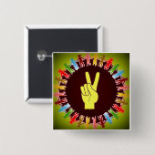 世界平和 缶バッジ (正面&裏面)