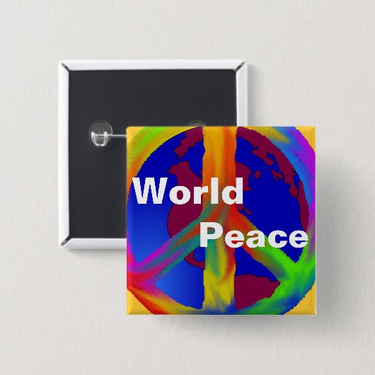 世界平和 缶バッジ (正面&裏面)