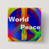 世界平和 缶バッジ (正面)