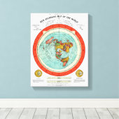 世界平地の地球の新しい標準地図 キャンバスプリント (インサイチュ (ウッドフロア))