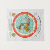 世界平地の地球の新しい標準地図 タペストリー (正面(横))