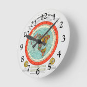 世界平地の地球の新しい標準地図 ラウンド壁時計 (傾斜)