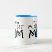 世界得の母を最高の抱えて ツートーンマグカップ (中央)