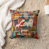 世界愛をあなたの隣のユニークなドア変えて下さい クッション (ブランケット)