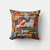 世界愛をあなたの隣のユニークなドア変えて下さい クッション (正面)