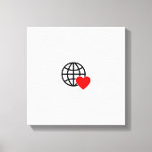 世界愛地球アイコン | ハートアースサマーデザイン キャンバスプリント (正面)