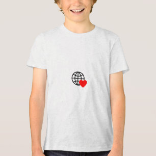 世界愛地球アイコン ハートアースサマーデザイン トライブレンドTシャツ