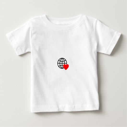 世界愛地球アイコン | ハートアースサマーデザイン ベビーTシャツ (正面)