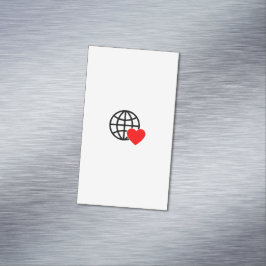世界愛地球アイコン | ハートアースサマーデザイン マグネット名刺