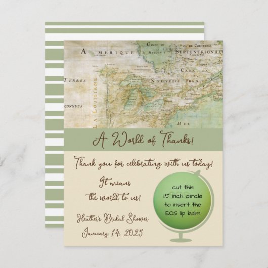 世界感謝してい!マップシャワーEOS Lip Balmのお気に入り エンクロージャーカード (正面/裏面)
