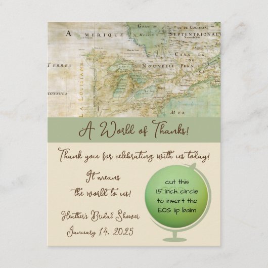 世界感謝してい!マップシャワーEOS Lip Balmのお気に入り エンクロージャーカード (正面)
