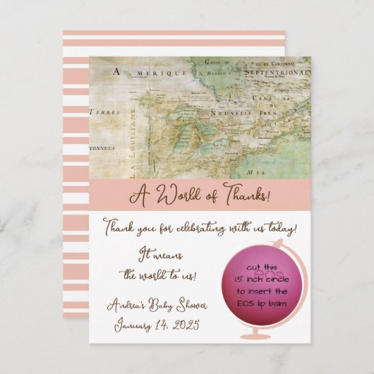 世界感謝してい!マップシャワーEOS Lip Balmのお気に入り エンクロージャーカード (正面/裏面)