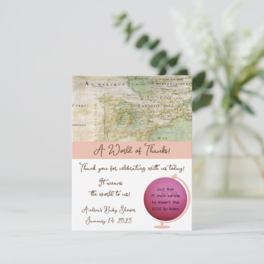 世界感謝してい!マップシャワーEOS Lip Balmのお気に入り エンクロージャーカード (スタンド正面)