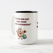 世界支配遠くにおもしろマグカップから1杯 ツートーンマグカップ (正面左)