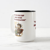 世界支配遠くにおもしろマグカップから1杯 ツートーンマグカップ (正面左)