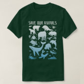 世界救の動物を絶滅に追いやる私たちの動物 Tシャツ (デザイン正面)
