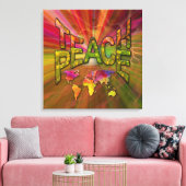世界教え平和のために キャンバスプリント (インサイチュ (リビング))
