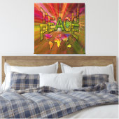 世界教え平和のために キャンバスプリント (インサイチュ (寝室))