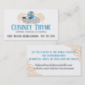 世界料理シェフケータリングフードビジネスカード 名刺 (正面/裏面)