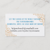 世界料理シェフケータリングフードビジネスカード 名刺 (裏面)