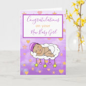 世界新生児ガールエスニックベビー カード (黄色い花)