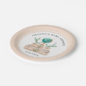 世界旅ガーリー行スーツケースのベビーシャワーパーティー ペーパープレート (アングル)