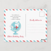 世界旅行が待っている 女の子の誕生日 ポストカード (裏面)