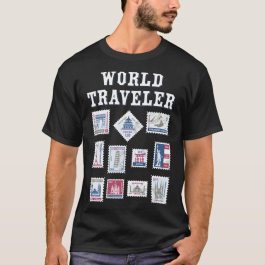 世界旅行スタンプギフト旅行者男性女性Pa Tシャツ (正面)