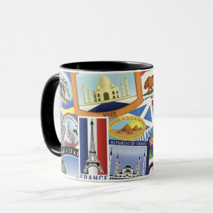世界旅行パターン マグカップ