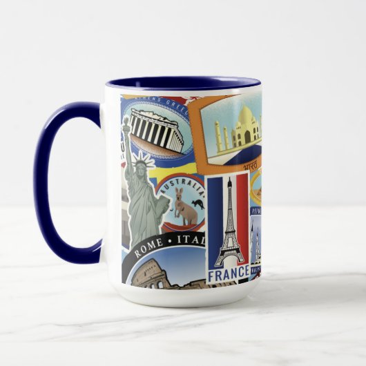 世界旅行パターン マグカップ (左)