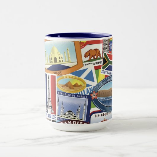 世界旅行パターン マグカップ (中央)