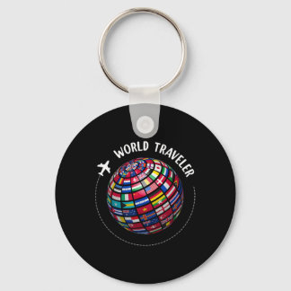 世界旅行地図、世界国旗旅行者、国々 キーホルダー