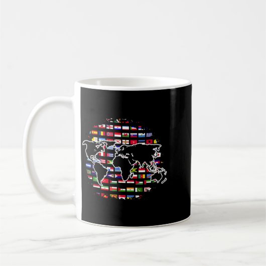 世界旅行地図 世界地図 国旗 コーヒーマグカップ (左)