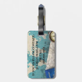 世界旅行紙、地図及びコンパスの荷物のラベル ラゲッジタグ (裏面縦)