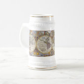 世界旅行者のヴィンテージの地図 ビールジョッキ (正面左)
