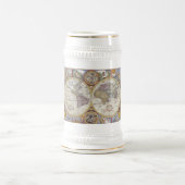 世界旅行者のヴィンテージの地図 ビールジョッキ (中央)